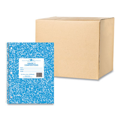 Wirebound Grade School Composition Notebook, Grade 2 Manuscript Format, Blue Marble Cover, (36) 10.5 x 8 Sheets, 48/Carton