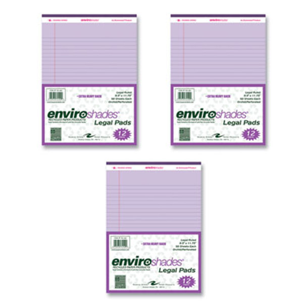 Enviroshades Legal Notepads, 50 Orchid 8.5 x 11.75 Sheets, 36 Notepads/Carton