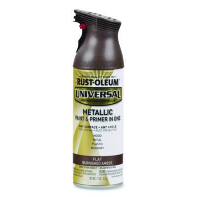 Universal Premium Spray Paint, Flat Amber, 12 Oz Aerosol Can