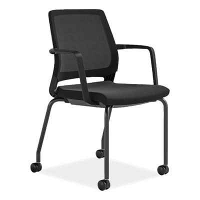 Medina Guest Chair, Supports Up To 275 Lb, 18" Seat Height, Black Seat/Back/Base