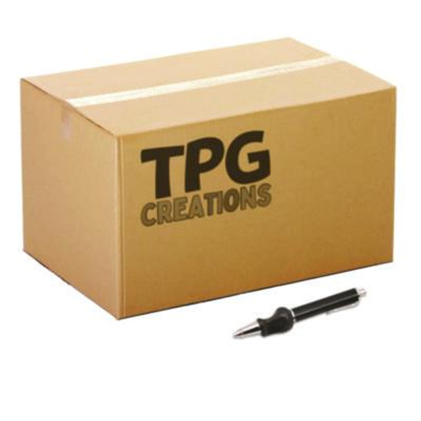 The Pencil Grip Heavyweight Ballpoint Pen With Patented Grip, Retractable, Medium 0.7Mm, Black Ink, Black/Silver Barrel, 8/Ct