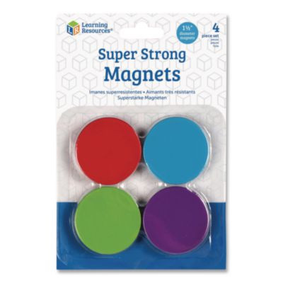 Super Strong Magnets, Small, 1.5" Diameter, Assorted Colors, 4 Pieces