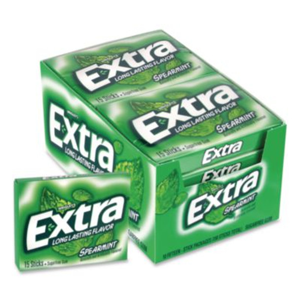 Extra Spearmint Sugar-Free Gum, Spearmint, 15 Sticks/Pack, 10 Packs/Carton