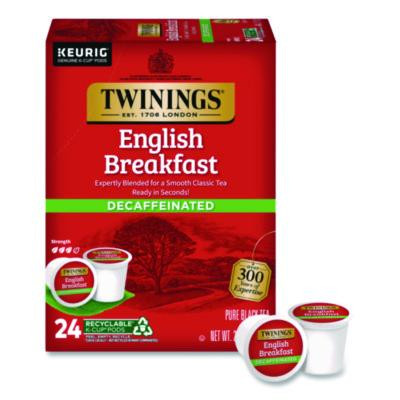 Tea K-Cups, English Breakfast Decaf, 0.11 Oz, 24/Box