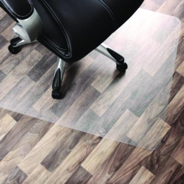 Unomat Anti-Slip Polycarbonate Chair Mat For Hard Floors And Carpet Tiles, Rectangular, Straight Edges, 60" x 48", Clear