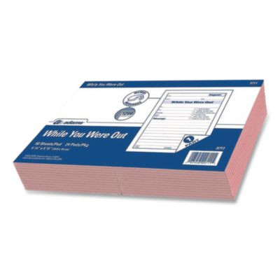 While You Were Out Memo Pad, One-Part (No Copies), 4.25 x 5.5, 50 Forms/Pad, 24 Pads/Pack