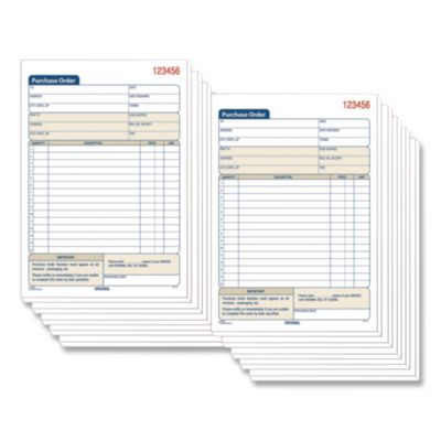 Multipart Purchase Order Pad, Three-Part Carbonless, 8.44 x 5.56, 50 Sets/Pad,10 Pads/Pack