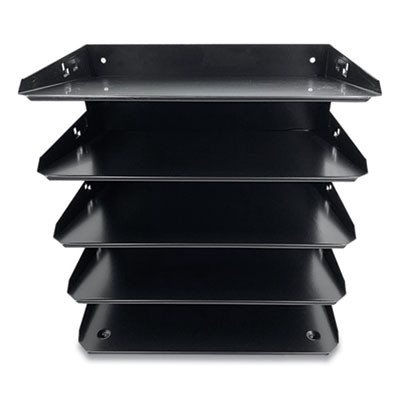 Steel Horizontal File Organizer, 5 Sections, Letter Size Files, 8.75 X 12 X 12, Black