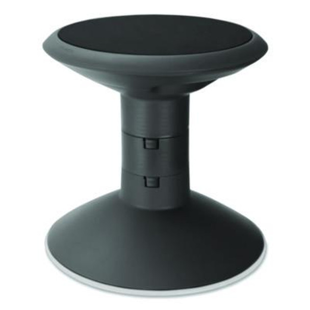 Wiggle Stool, Backless, Supports Up To 250 Lbs, 12" To 18" Seat Height, Black Seat, Black Base