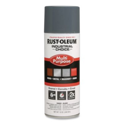 Industrial Choice 1600 System Multi-Purpose Enamel Spray Paint, Gloss Universal Gray, 12 Oz Aerosol Can, 6/Carton