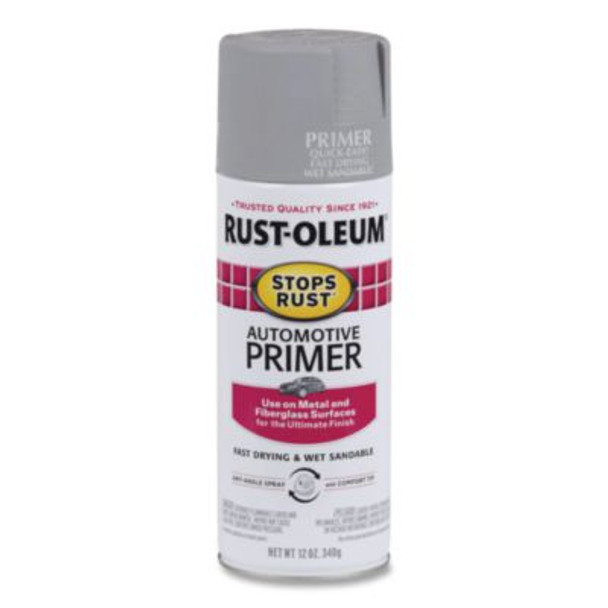 Stops Rust Auto Primer, Flat Gray, 12 Oz Aerosol Can, 6/Carton