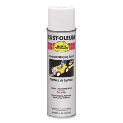 High Performance 2300 System Inverted Striping Paint, Semi-Gloss White, 18 Oz Aerosol Can, 6/Carton