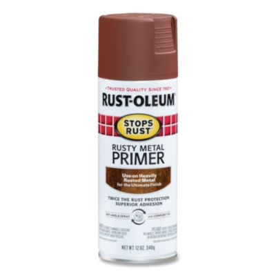 Stops Rust Spray Paint, Flat Rusty Metal, 12 Oz Aerosol Can, 6/Carton