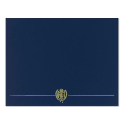 Classic Crest Certificate Covers, 9.38 x 12, Navy, 4/Pack