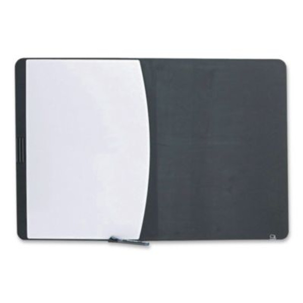 Designer Tack And Write Combination Dry-Erase Whiteboard/Bulletin Board, 35 x 23.5, Black/White Surface, Black Plastic Frame