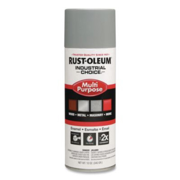 Industrial Choice 1600 System Multi-Purpose Enamel Spray Paint, Gloss Ansi 61 Light Gray, 12 Oz Aerosol Can, 6/Carton
