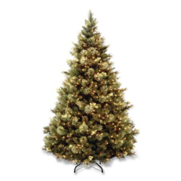 Pre-Lit Carolina Pine Tree, 55" x 55" x 78", Green Tree, Green Tree Stand