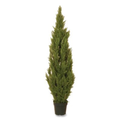 Artificial Arborvitae, 13" x 13" x 60", Green Tree, Green Pot