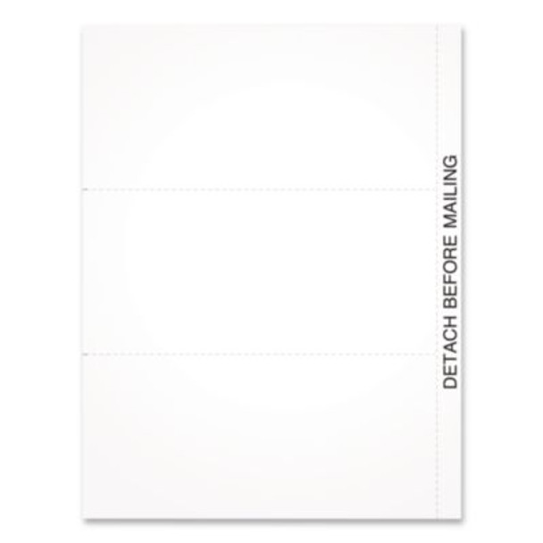 2024 W-2 Or 1099 Blank 3-Up Laser/Inkjet Forms, 8.5 x 3.66, 3 Forms/Sheet, 102 Forms Total