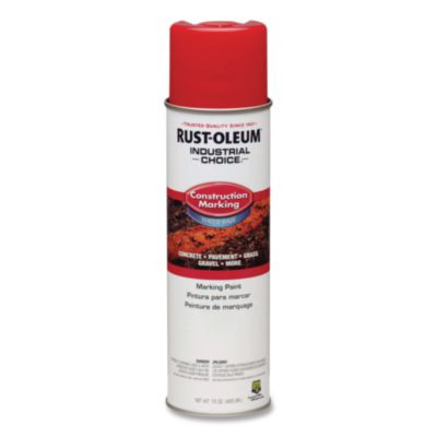 Industrial Choice M1400 System Water-Based Construction Marking Paint, Gloss Safety Red, 17 Oz Aerosol Can, 12/Carton