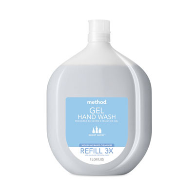 Gel Hand Wash Refill Tub, Sweet Water Scent, 34 Oz, 4/Carton