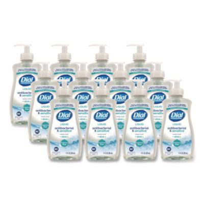 Antibacterial And Sensitive Liquid Hand Soap, Fragrance Free, 11 Oz Pump Bottle, 12/Carton