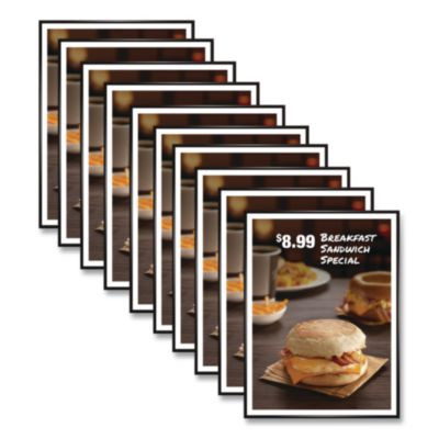 Poster Frame, Plastic, 12 x 18 Insert, Black, 10/Pack