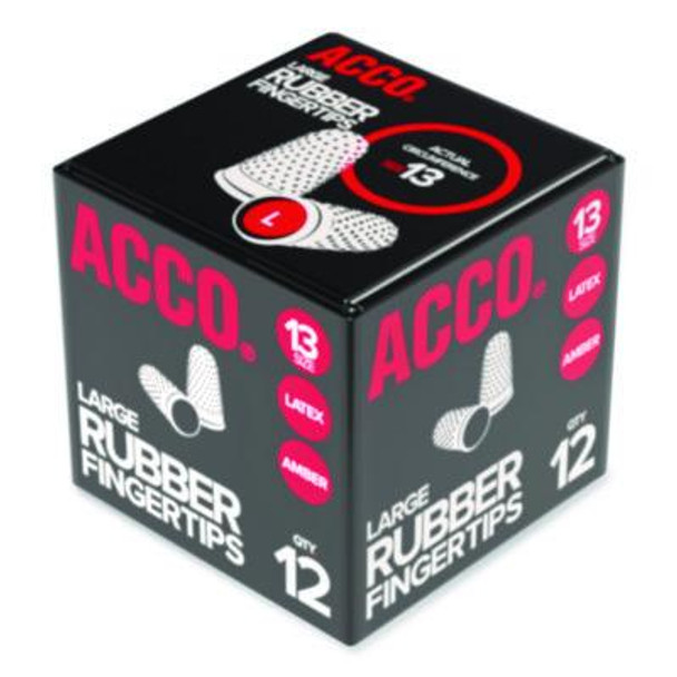 Rubber Finger Tips, 13 (Large), Amber, Dozen