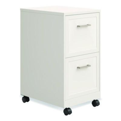 Two-Drawer Mobile Vertical File, 2 Letter-Size File Drawers, 14.25 x 18 x 26.7, Pearl White