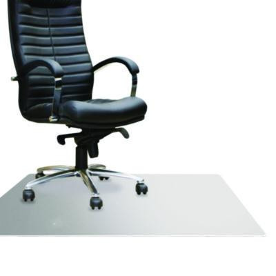 Cleartex Megamat Heavy-Duty Polycarbonate Mats For Flat To Plush Pile Carpeted And Hard Floors, Rectangular, 46" x 53", Clear