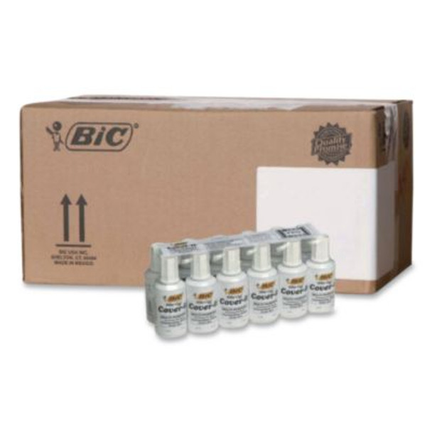 Cover-It Correction Fluid, Brush Tip Applicator, 20 Ml Bottle, 144/Carton