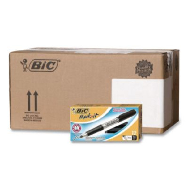 Intensity Fine Tip Permanent Marker, Fine Bullet Tip, Black, 12/Pack, 18 Packs/Carton