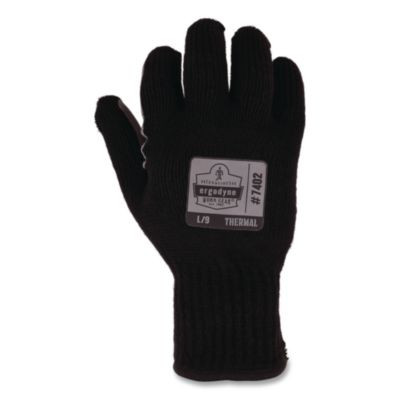 Proflex 7402 Thermal Knit Cooler Gloves, 11" Long, Large (9), Black