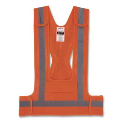 Glowear 8142Ba Type O Class 1 Breakaway Hi-Vis Safety Vest, Polyester, Large/X-Large, Orange