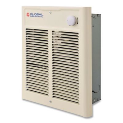 Fan Forced Wall Heater, Shaded Pole Motor, 1,500 W, 10.63 x 4.75 x 12.25, White