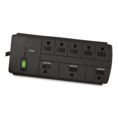 8 Outlet Surge Protector, 6 Ft Cord, 750 J, Black