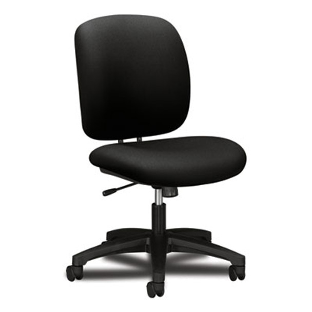 Comfortask Center-Tilt Task Chair, Supports Up To 300 Lb, 17" To 22" Seat Height, Black Seat/Back, Black Base