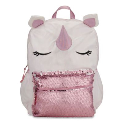Adorable Unicorn Backpack, 12 x 5 x 16, White/Pink