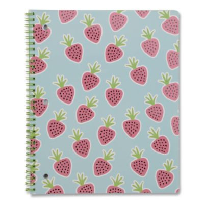 Twin-Wire Notebook, Randomly Assorted Banana And Strawberry Cover Designs, 1-Subject, Wide/Legal Rule, (80) 10.5 x 8.5 Sheets