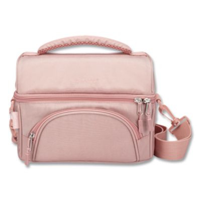 Deluxe Insulated Lunch Bag, 8" x 10" x 7.5", Blush Pink