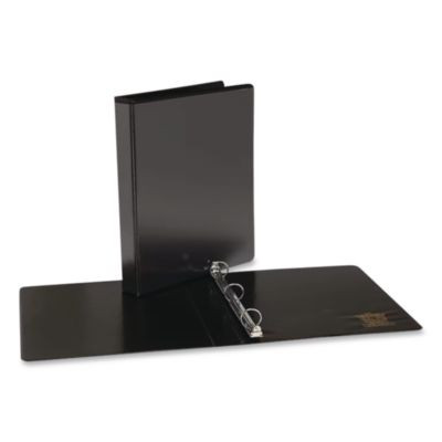 Round Ring Non-View Binder, 3 Rings, 1.5" Capacity, 11 x 8.5, Black
