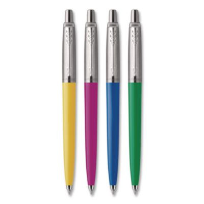 Jotter Ballpoint Pen, Spirit Of The 1990s Collection, Retractable, Medium 0.7 Mm, Black Ink, Assorted Barrel Colors, 4/Pack