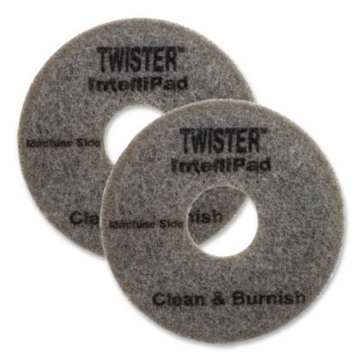 Twister Floor Pad, 8.86" Diameter, Gray, 2/Pack