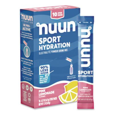 Sport Hydration Electrolyte Powder Drink Mix, Pink Lemonade, 0.17 Oz Stick, 10/Box