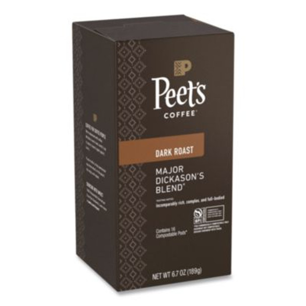 Major Dickason's Blend Coffee Pods, Dark Roast, 16/Box, 6 Boxes/Carton