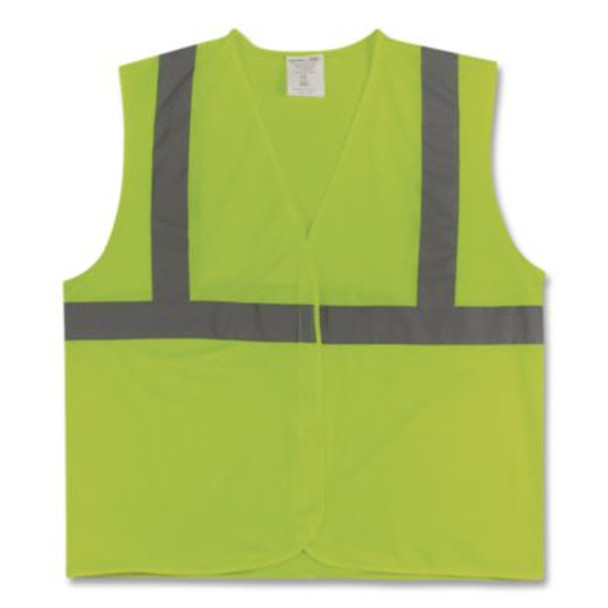 Ansi Class 2 Hook And Loop Safety Vest, Large, Lime
