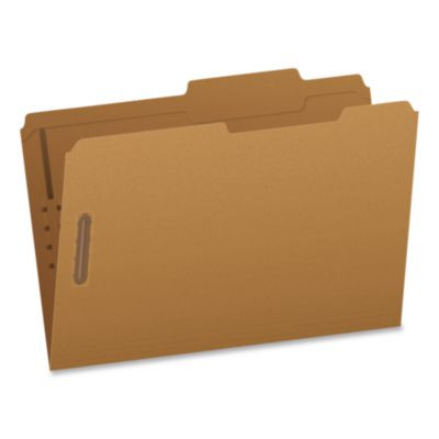 Kraft Fastener Folders, 2/5-Cut Tab: Right Of Center, Expands 0.75", 2 Fasteners, Legal Size, Kraft, 50/Box