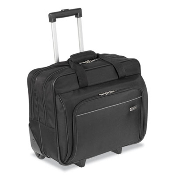Rolling Laptop Case, 1200D Polyester, Fits Devices Up To 16", Polyester, 16.5 x 7.5 x 14, Black