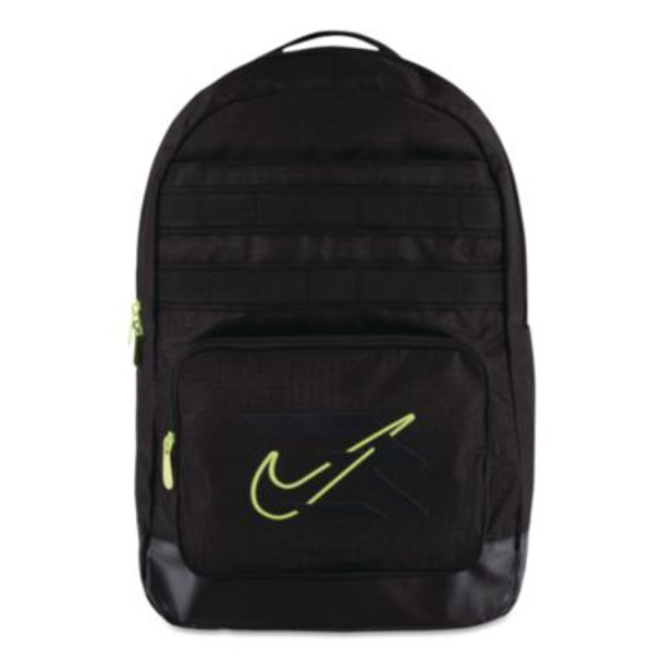 Russell Wilson Nike Pro Laptop Backpack, Fits Devices Up To 17", 13 x 7 x 19, Black/Green
