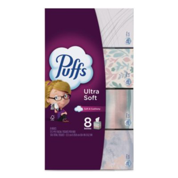 Ultra Soft Facial Tissue, 2-Ply, White, 72 Sheets/Box, 8 Boxes/Pack